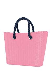 O bag Urban kabelka MINI Pink s tmavomodrými krátkymi povrazmi