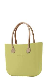 O bag kabelka Celery Green s dlhými koženkovými rúčkami natural