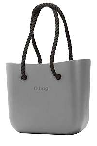 Obag kabelka Grigio Chairo s čiernymi dlhými povrazovými rúčkami