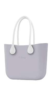 Obag kabelka Lily Grey s bielymi dlhými koženkovými rúčkami
