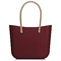 Obag kabelka MINI Bordeaux s povrazovými rúčkami natural