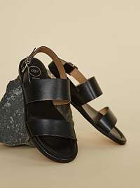 OJJU čierne kožené sandále