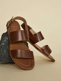 OJJU hnedé kožené sandále