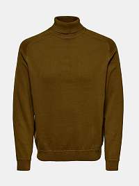 ONLY & SONS hnedý pánsky sveter Kaleb