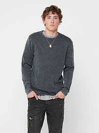 ONLY & SONS sivý pánsky sveter Garson