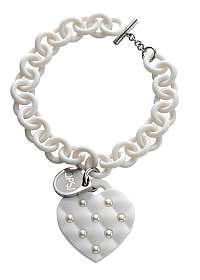 Ops! Objects náramok Matelassé Pearl biely s bielymi perlami
