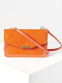 Oranžová crossbody kabelka v semišovej úprave CAMAIEU