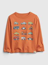 Oranžové chlapčenské tričko s potlačou GAP