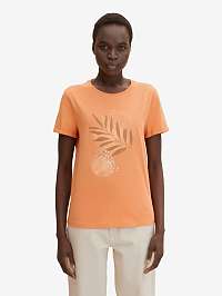 Oranžové dámske vzorované tričko Tom Tailor