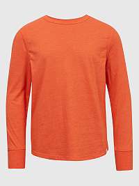 Oranžové detské tričko s dlhým rukávom GAP