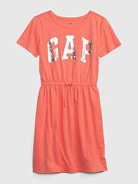 Oranžové dievčenské šaty s logom GAP GAP