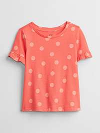 Oranžové dievčenské tričko s bodkami