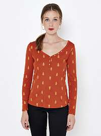Oranžové vzorované tričko Camaieu