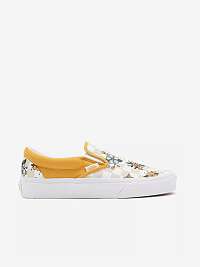 Oranžovo-krémové pánske slip on tenisky s kvetovaným vzorom VANS Classic