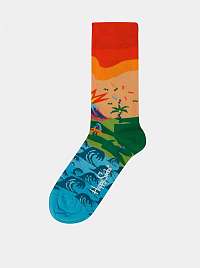 Oranžovo-modré dámske ponožky Happy Socks Tropical Island