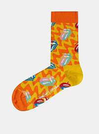 Oranžovo-žlté vzorované ponožky Happy Socks Rolling Stones