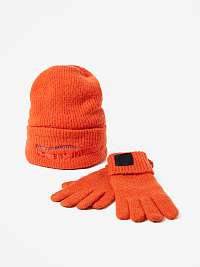 Oranžový dámsky set čiapky a rukavíc Desigual Happy Bag