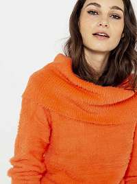 Oranžový sveter s limcom CAMAIEU