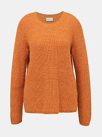 Oranžový sveter s prímesov vlny z alpaky VILA