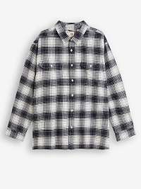 Pánska kockovaná flanelová košeľa Levi's® Big Jackson šedej a čiernej farby