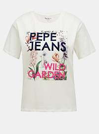 Pepe Jeans biele tričko s potlačou