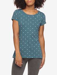 Petrolejové dámske bodkované tričko Ragwear Mint Dots