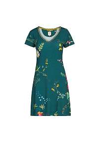 pinqponq petrolejové domáce šaty Fleur Grandeur Green