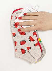 Ponožky pre ženy CAMAIEU - svetlosivá, červená