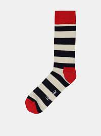 Pruhované ponožky v červenej, bielej a čiernej farbe Happy Socks Stripe