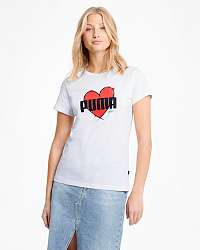 Puma biele dámske tričko Heart