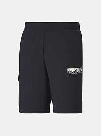 Puma čierne teplákové pánske kraťasy