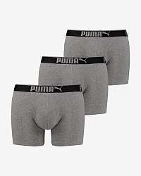 Puma sivé 3 pack boxeriek Placed Logo