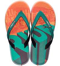 Rider farebné pánske žabky R1 Energy Ad Black/Green/Orange -