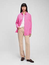 Ružová dámska košeľa z organickej bavlny