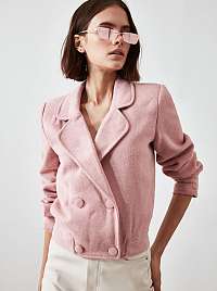 Ružová dámska krátka bunda Trendyol