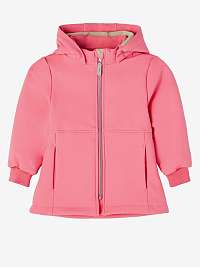 Ružová dievčenská ľahká bunda s kapucňou s názvom Alfa