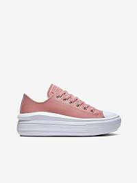 Ružové dámske tenisky Converse Chuck Taylor All Star Move Leather and Shine Platform