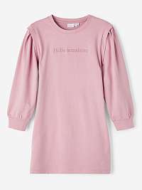 Ružové dievčenské mikinové šaty Name it Hisigne