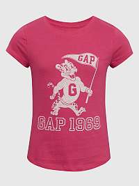 Ružové dievčenské organické tričko GAP 1969