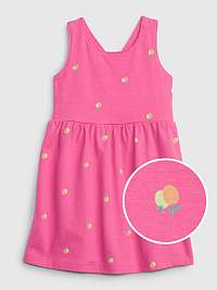 Ružové dievčenské šaty šaty z organickej bavlny GAP