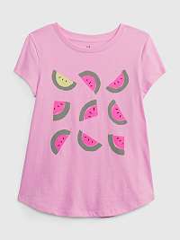 Ružové dievčenské tričko organický melón GAP