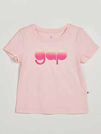 Ružové dievčenské tričko s retro logom GAP