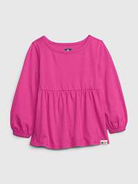 Ružové dievčenské tričko z organickej bavlny GAP