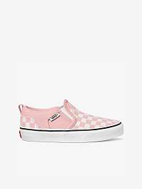 Ružové dievčenské vzorované slip on tenisky VANS My Asher