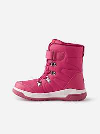 Ružové dievčenské zimné členkové topánky s koženými detailmi Reima Quicker Azalea