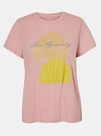 Ružové tričko s potlačou Noisy May Nate
