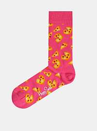 Rúžové vzorované ponožky Happy Socks Pizza