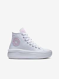 Ružovo-biele dámske členkové tenisky Converse Chuck Taylor All Star Move Floral Fusion Platform
