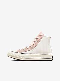 Ružovo-biele dámske vzorované členkové tenisky Converse Chuck 70 Striped Terry