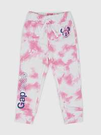 Ružovo-biele dievčenské batikované tepláky GAP Disney